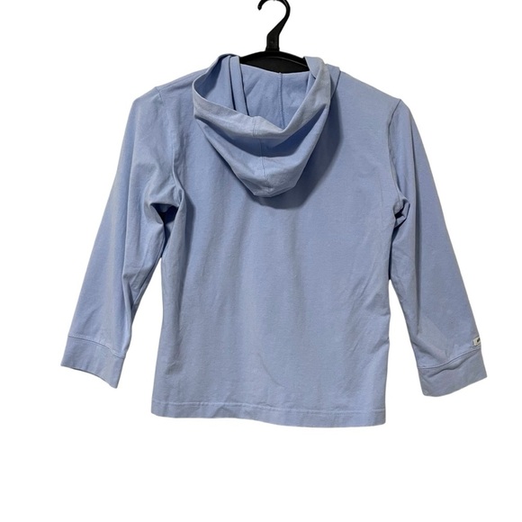 Vintage Y2K Abercrombie & Fitch Light Blue 1/2 Zip 3/4 Sleeve Hoodie Size Medium - Picture 2 of 5